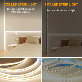 Yeewhale COB LED strip flexible installation for neat lines.