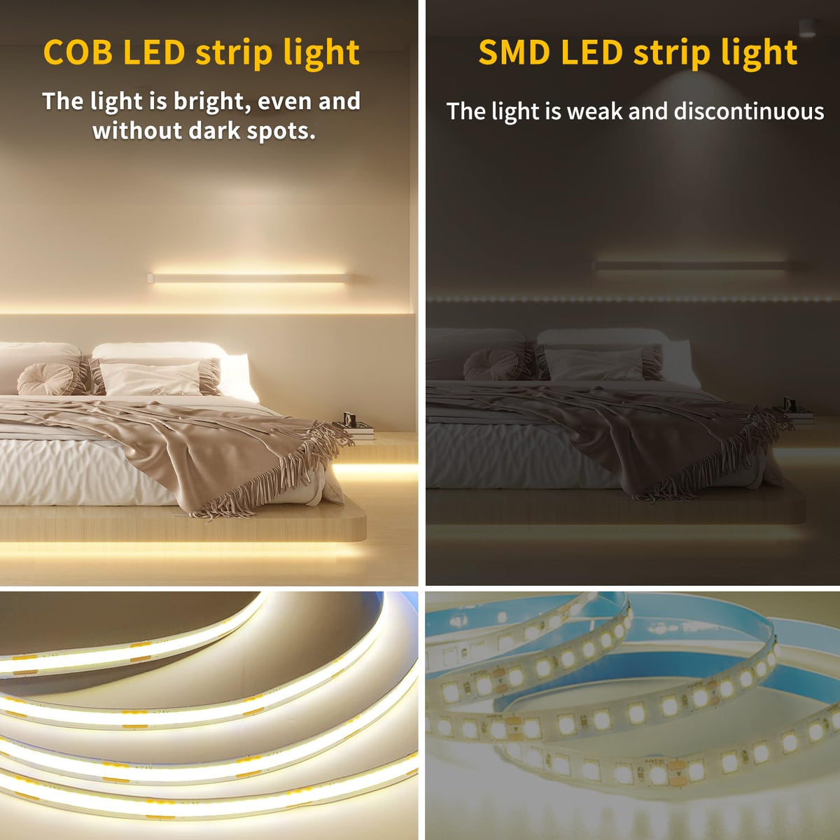 Yeewhale shelf lighting highlights decor with a soft, even glow