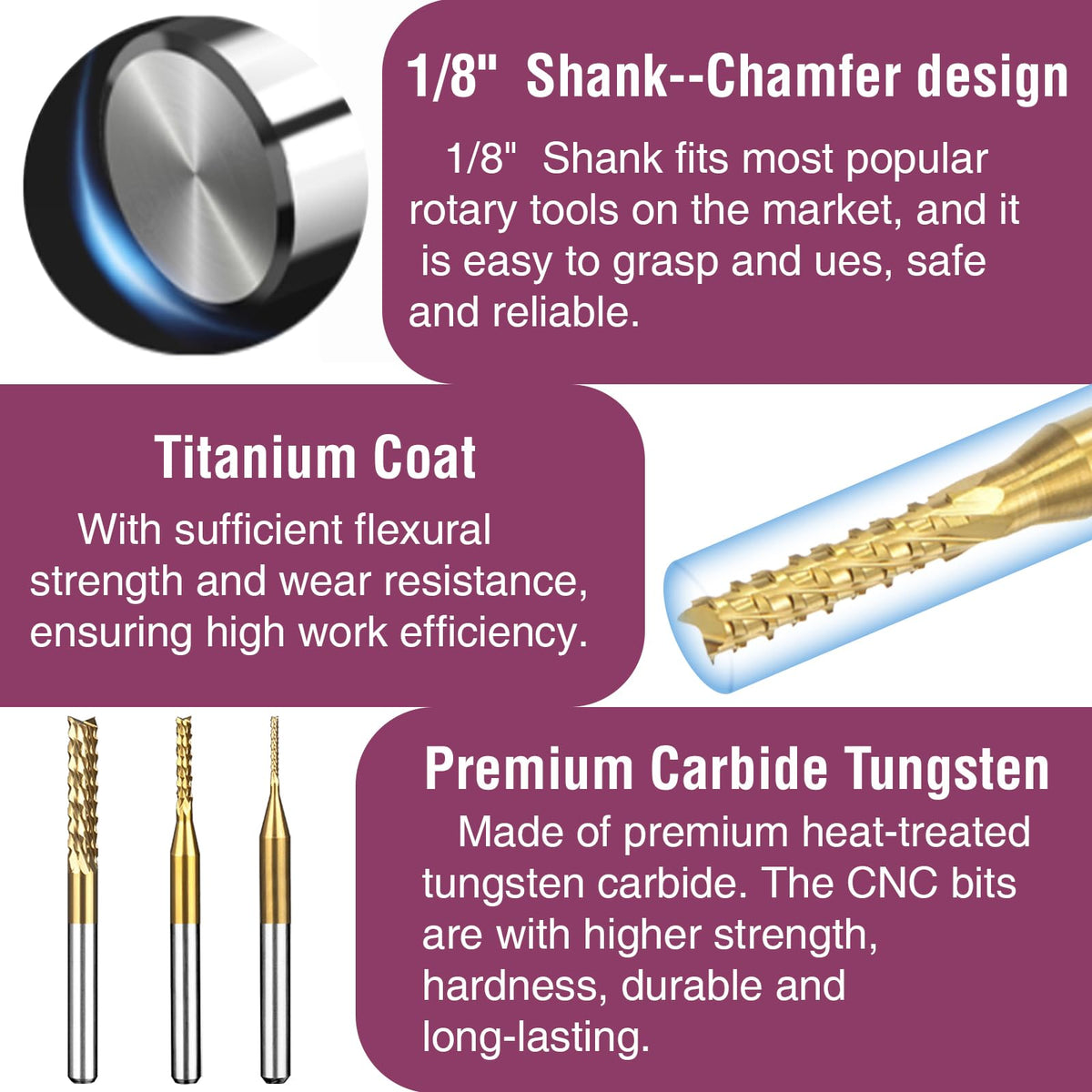 YEEZUGO titanium-coated cutter 1.2mm ideal for carbon fiber and hard wood carving