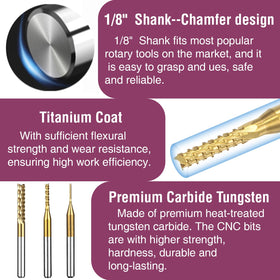 YEEZUGO titanium-coated cutter 1.2mm ideal for carbon fiber and hard wood carving