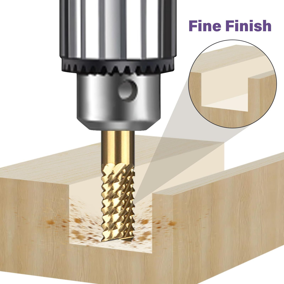 YEEZUGO titanium-coated cutter 1.4mm for precise fillets in plastic and aluminum