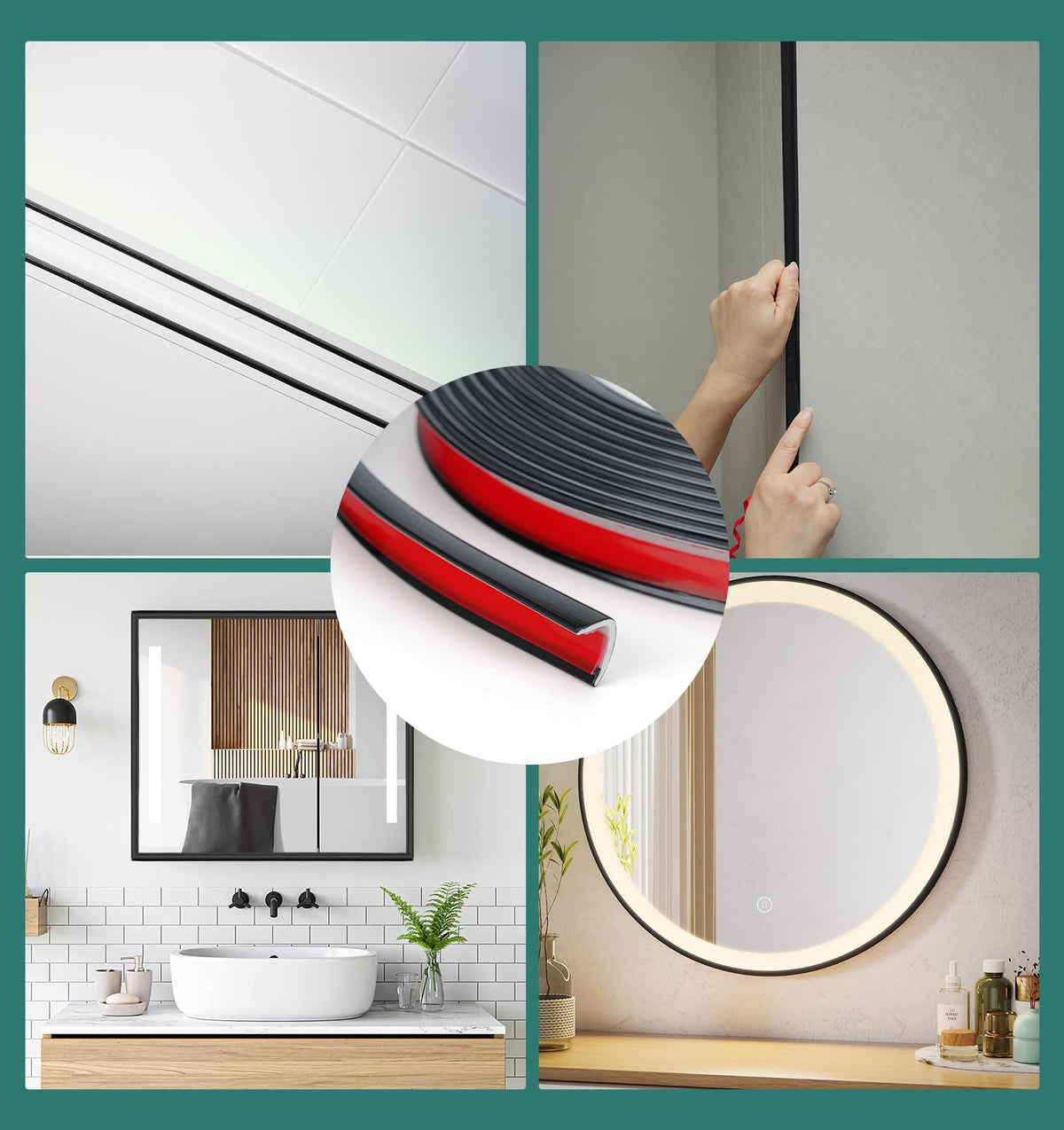 YEFANXI L-shape trim with flexible adhesion; scissors-friendly to fit corners