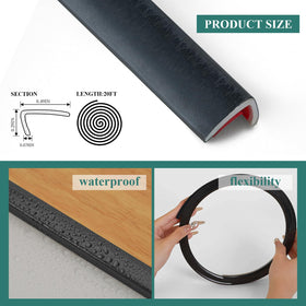 YEFANXI vinyl corner molding in black for outdoor tile edges