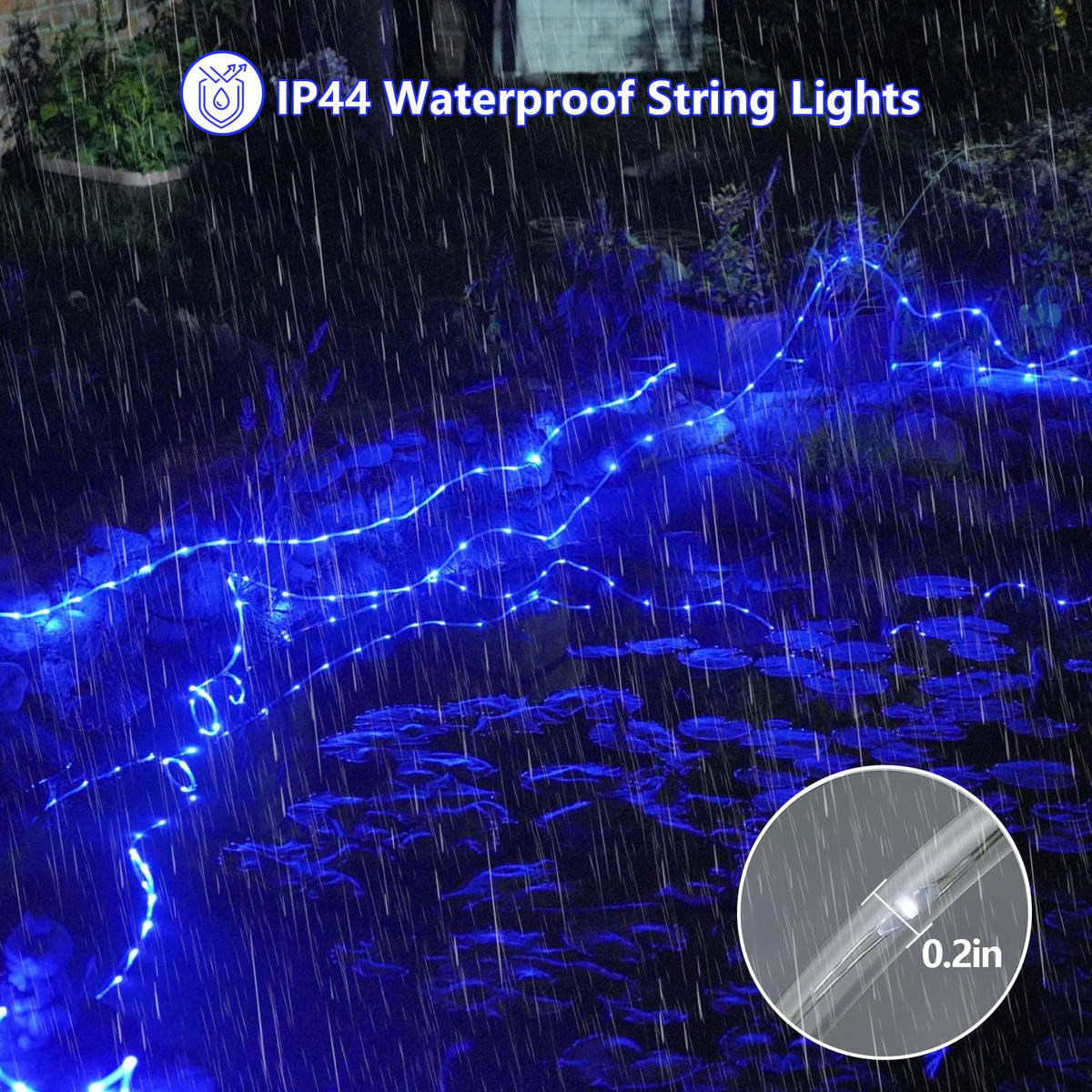 YEGUO IP44 waterproof blue rope light suitable for outdoor use