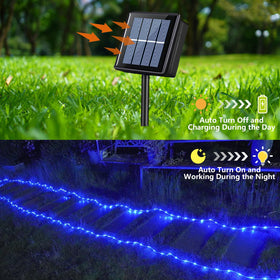YEGUO solar panel with blue night lighting for outdoor charging