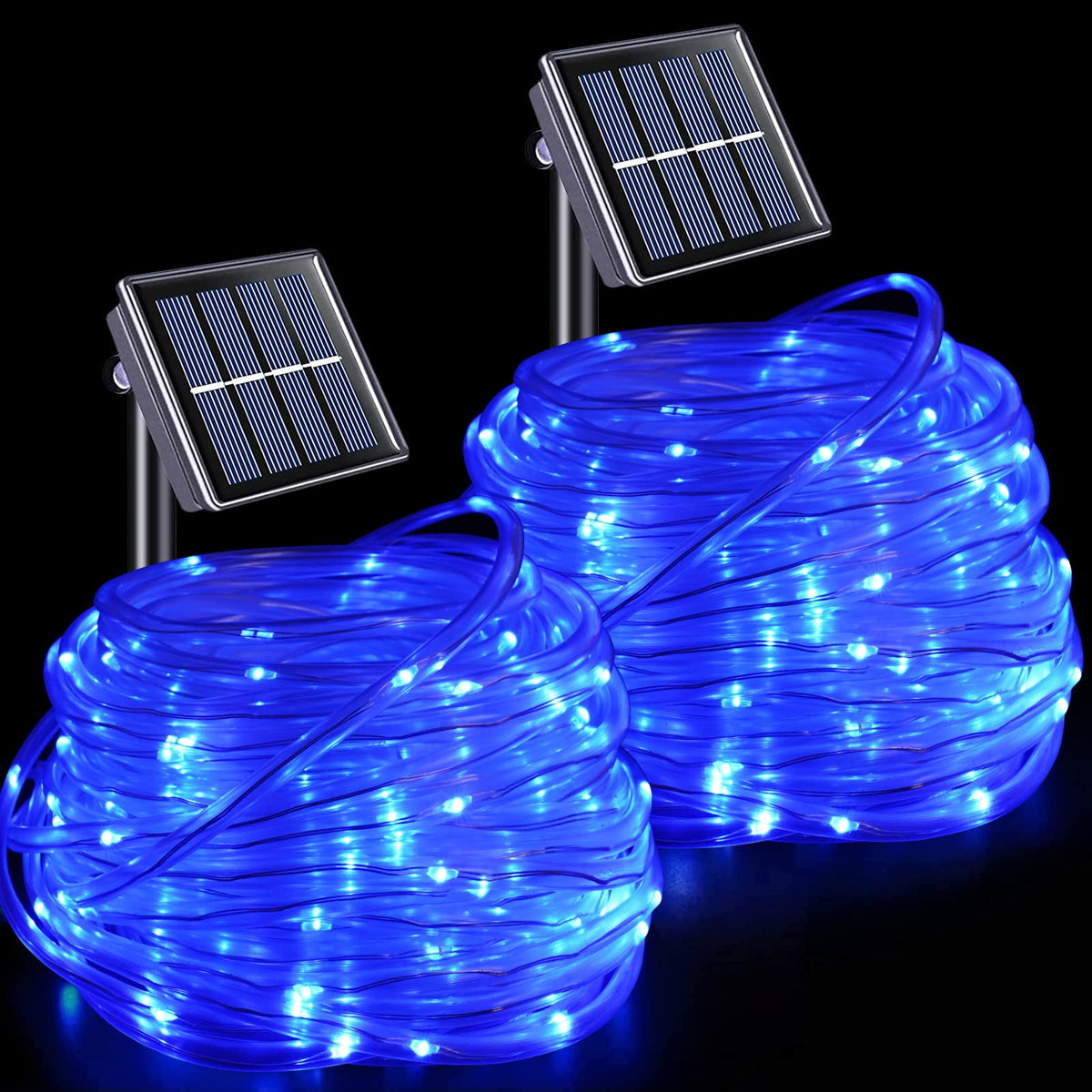 YEGUO blue solar rope light, 33ft, 100 LEDs, ideal for outdoor patios