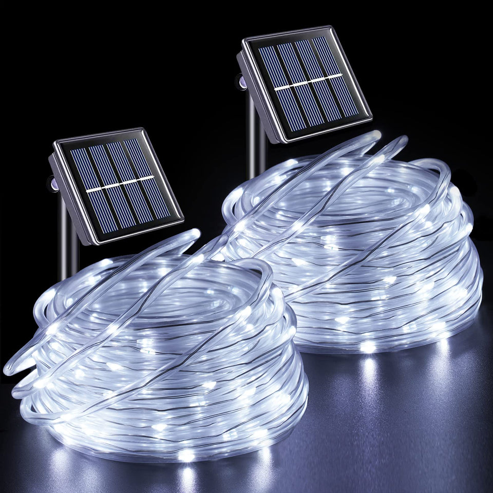 YEGUO solar rope lights illuminate outdoor spaces with warm, maintenance-free ambiance.