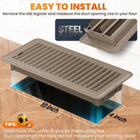 YEHANLY floor-vent-cover close-up damper demonstrates smooth, adjustable airflow.