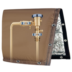 Yehchi backflow insulated cover on outdoor pipe, 30x26 inch size.