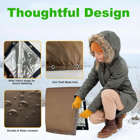 UV-coated outer fabric detail on Yehchi pipe insulation for sun and rain protection.