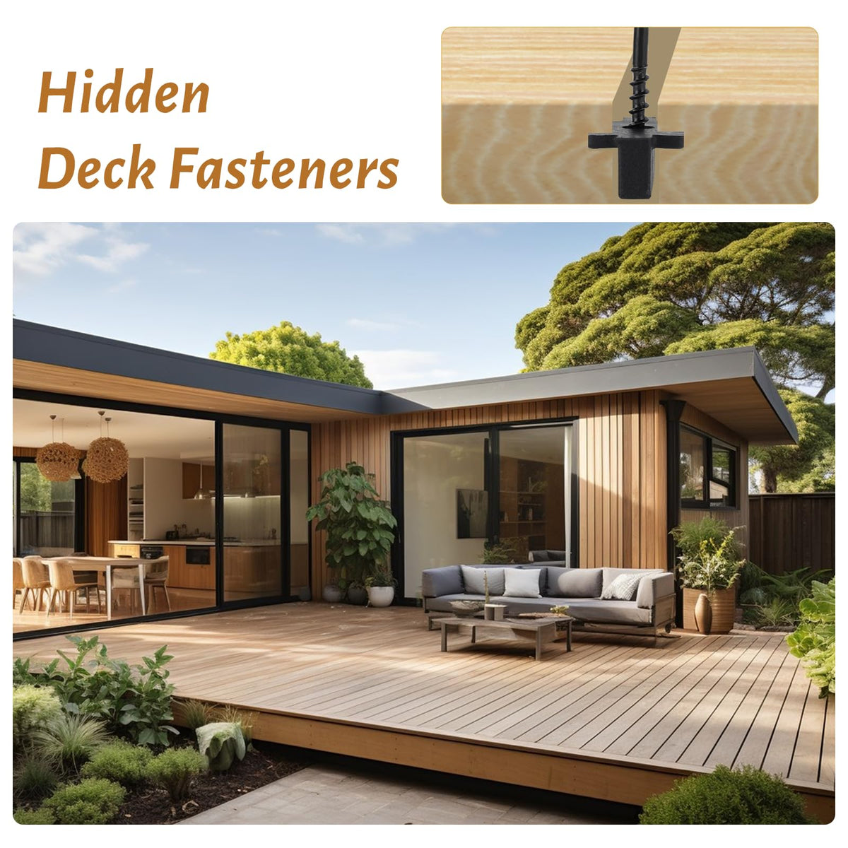 Grooved deck installation using Yeipower hidden fasteners for a clean look