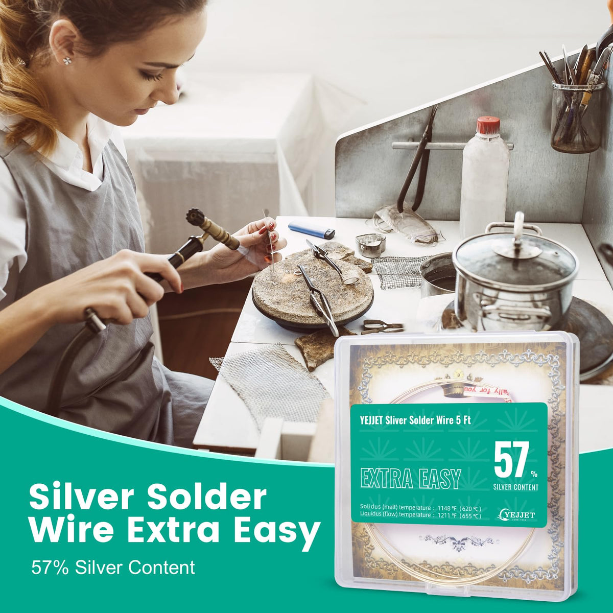 YEJJET 26-gauge silver solder wire melting point illustration