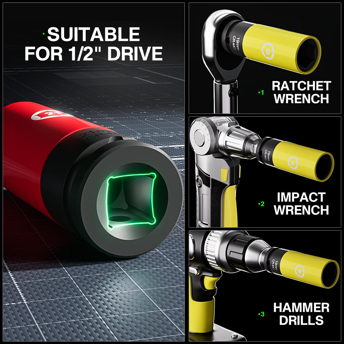 YEKEPRO 78-inch socket fits tight spaces while preserving lug integrity