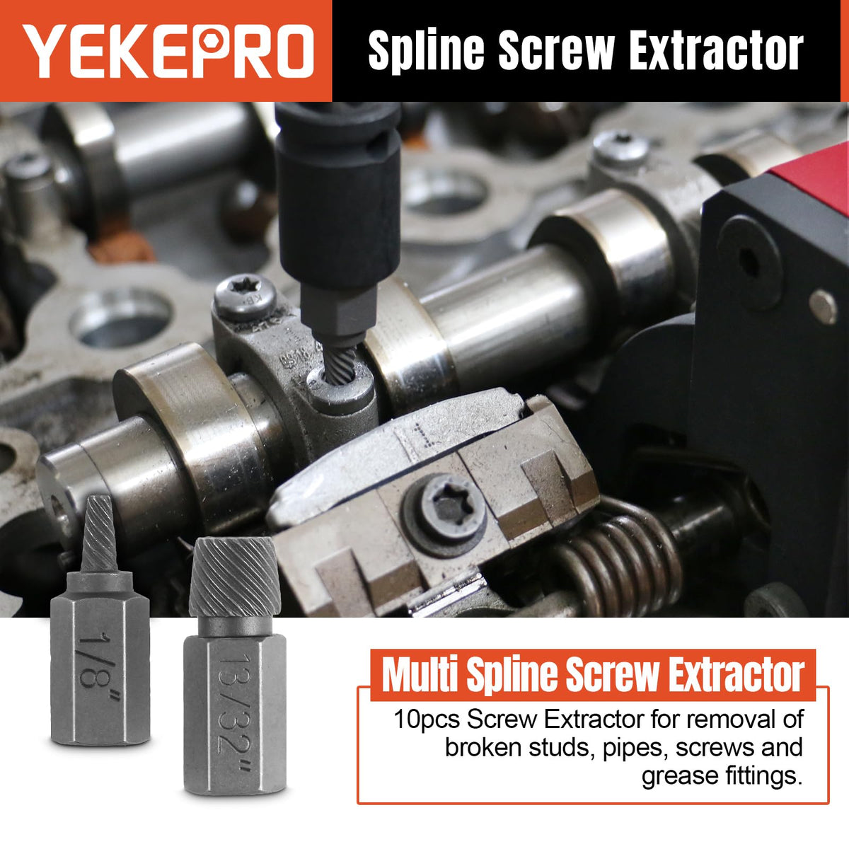 YEKEPRO spiral screw extractors support easy removal of damaged hardware.