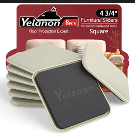 Yelanon 4-3-4 inch beige square slider on carpet protects floors while moving