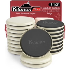 Yelanon furniture sliders on carpet; 20-piece set for easy heavy furniture movement.