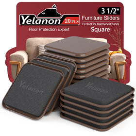 Yelanon furniture sliders pack shot with a 20-piece set for carpeted floors