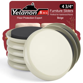 Yelanon round beige furniture sliders pack of 8 for easy moving on carpet