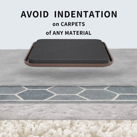 Yelanon sliders under leg on carpet demonstrating scratch-free movement