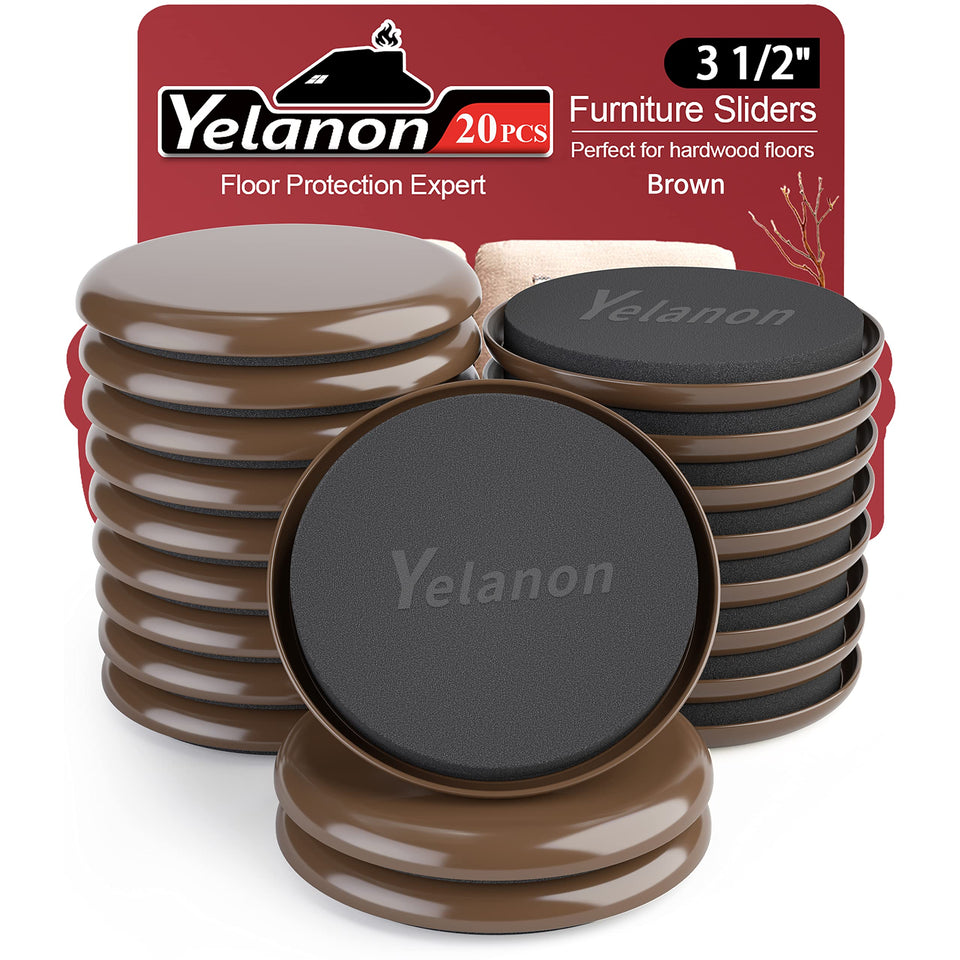 Yelanon furniture sliders under table legs protecting hardwood floors during movement.