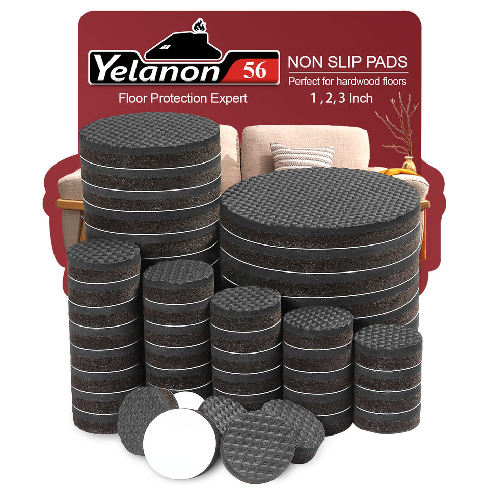 Yelanon Non Slip Furniture Pads packshot with 56 pieces protects chair and table legs