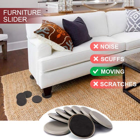 Yelanon sliders protect carpets and prevent scuffing during rearrangement.