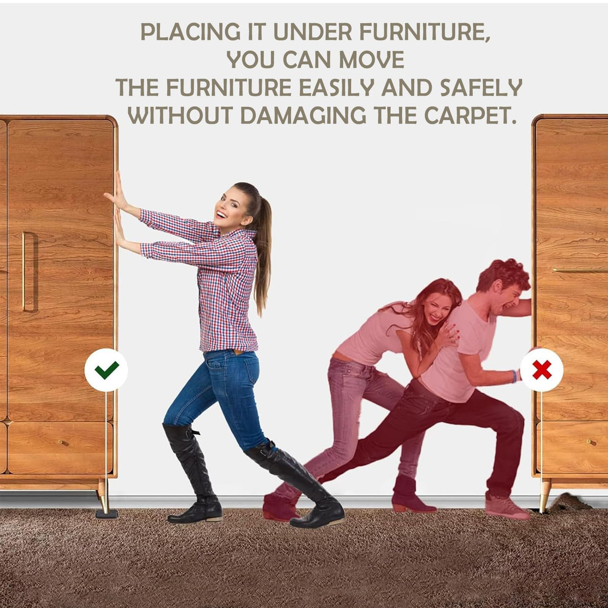 Yelanon Reusable pads illustrate durable floor protection without glue