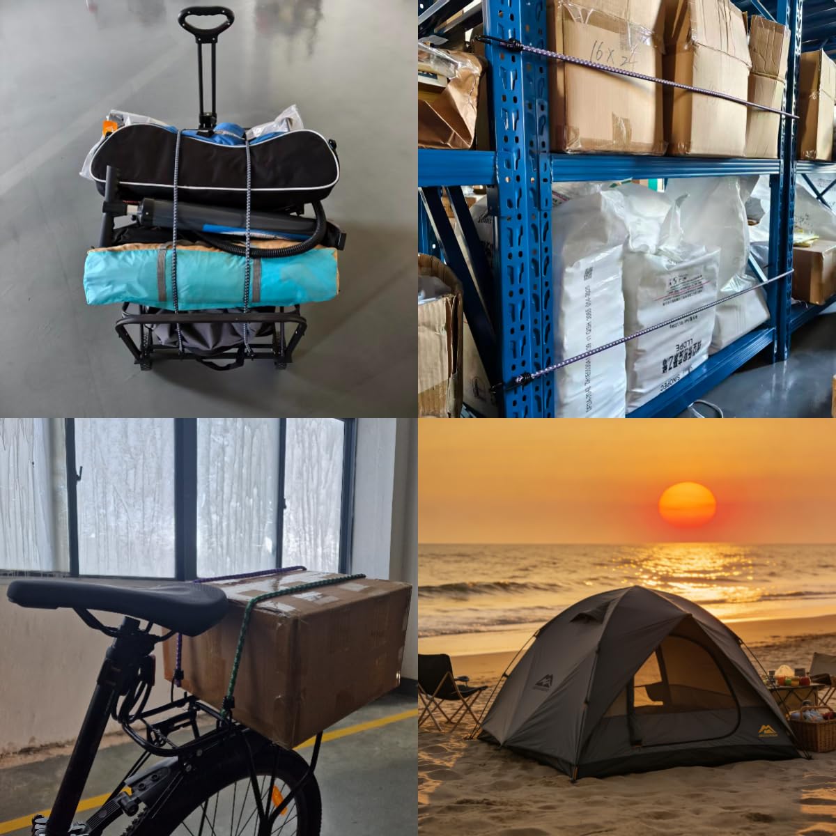 Yelier bungee cords secure truck cargo in real-world transport.