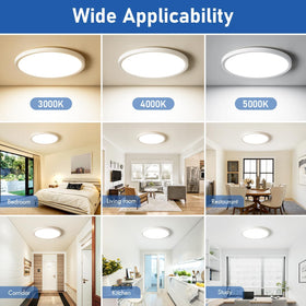 YELIOLED 6-pack slim 12-inch ceiling light installed in a bedroom setup