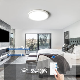 YELIOLED 6-pack slim 12-inch ceiling light dimmer toggle showing adjustable brightness