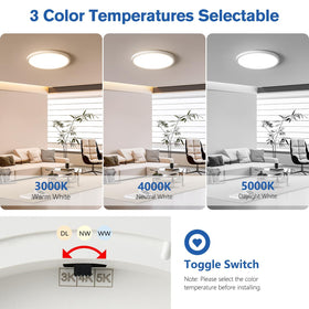 YELIOLED 6-pack slim 12-inch ceiling light side view suitable for low ceilings