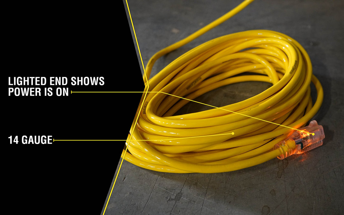 Yellow Jacket 2888 high-visibility yellow cord improves jobsite safety and locating cords.
