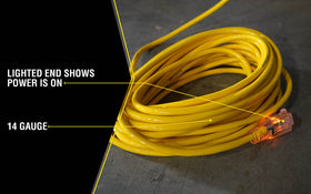 Yellow Jacket 2888 high-visibility yellow cord improves jobsite safety and locating cords.