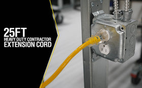 Yellow Jacket outdoor extension cord bright yellow for easy jobsite visibility