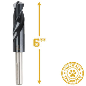 Yellow Paw 135-degree split point drill bit prevents wandering on tough metals.