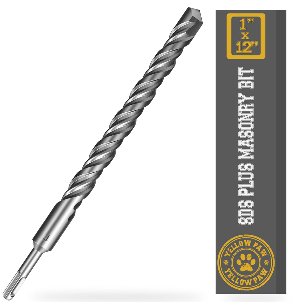 Yellow Paw 1-inch SDS Plus masonry bit for deep concrete drilling