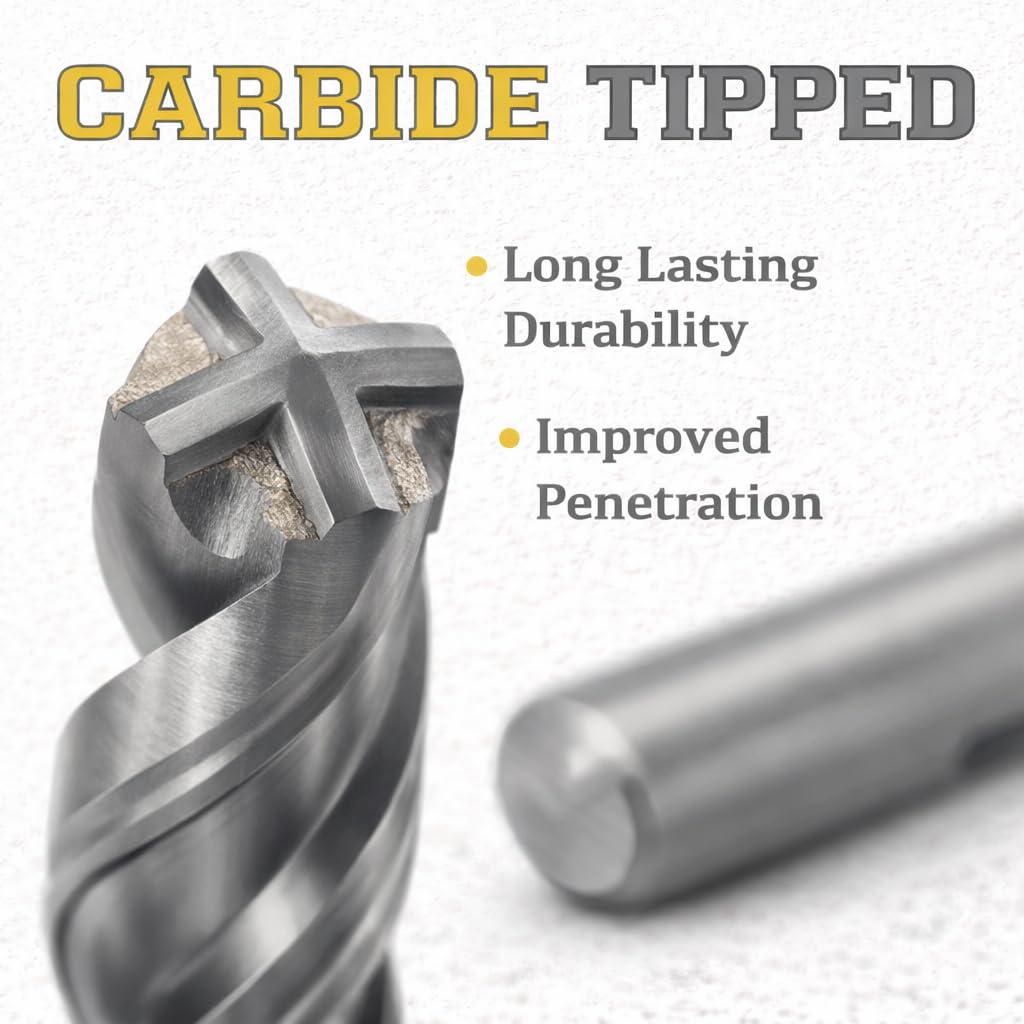 Yellow Paw industrial-grade masonry bit for cement, brick, and stone