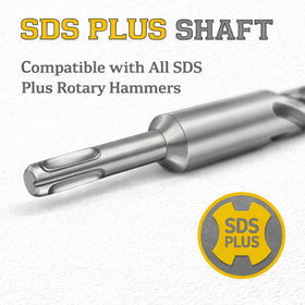 Yellow Paw long flute design aids dust removal during drilling
