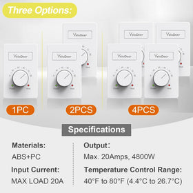 Graphic of YeloDeer 40°F to 80°F control range for precise comfort