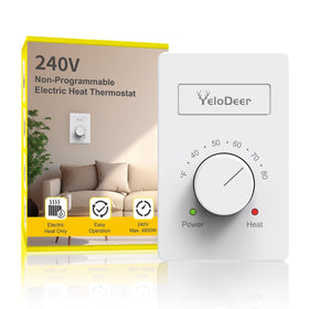 YeloDeer 240V baseboard thermostat front view for clean wall integration