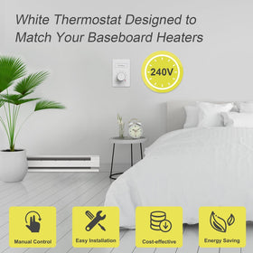 Close-up of YeloDeer thermostat knob for easy manual temperature control