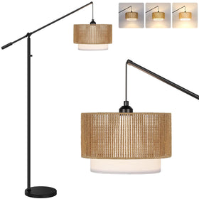 Yemela Arc Dimmable Floor Lamp with sturdy base for stable placement.