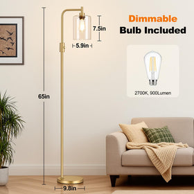 Yemela floor lamp with 900LM Edison bulb included for immediate use