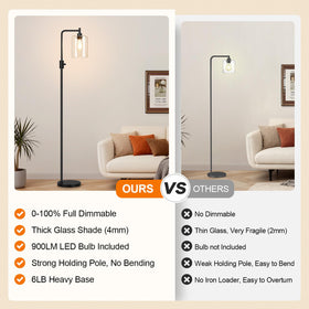 Yemela dimmable floor lamp brightness control for customized lighting.