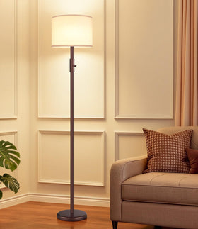 Yemela Upgraded Dimmable Floor Lamp base with sturdy brown finish.