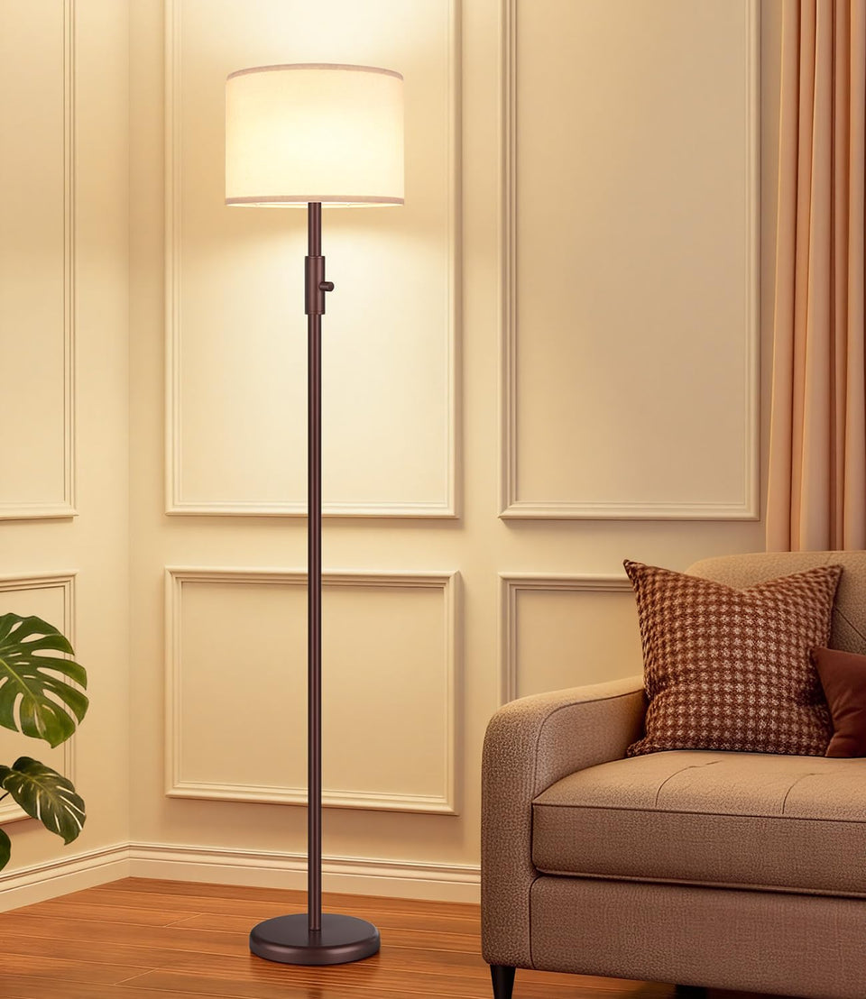 Yemela Upgraded Dimmable Floor Lamp base with sturdy brown finish.