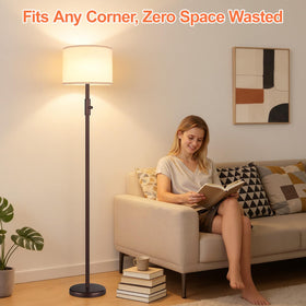 Yemela Upgraded Dimmable Floor Lamp brown finish complements various interiors.