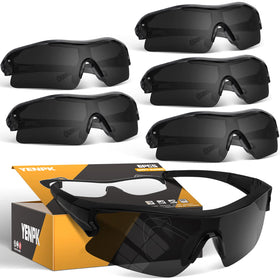 YENPK six-pack safety glasses with durable lenses for daily protection