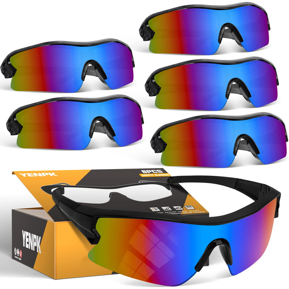 YENPK six-pack safety glasses pack shot offering versatile eye protection for work