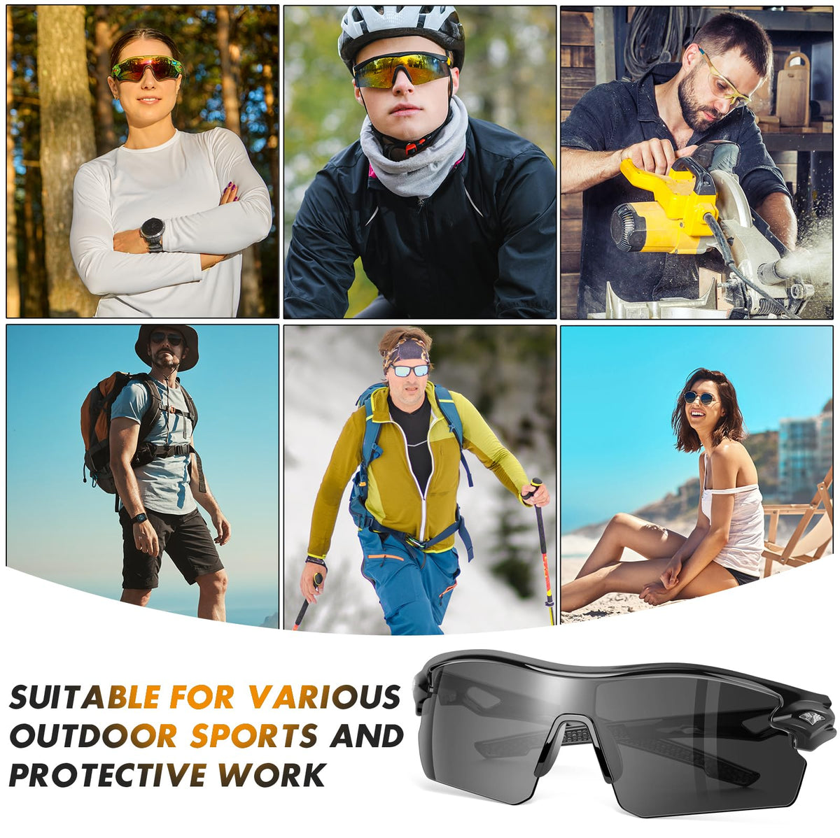 YENPK versatile safety eyewear for construction, biking, and more